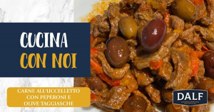 Carne all’uccelletto con peperoni e olive taggiasche