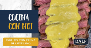 Tagliata con crema di zafferano