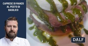 Caprese di manzo al pesto di basilico