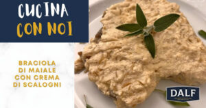 Braciola di maiale con crema di scalogni